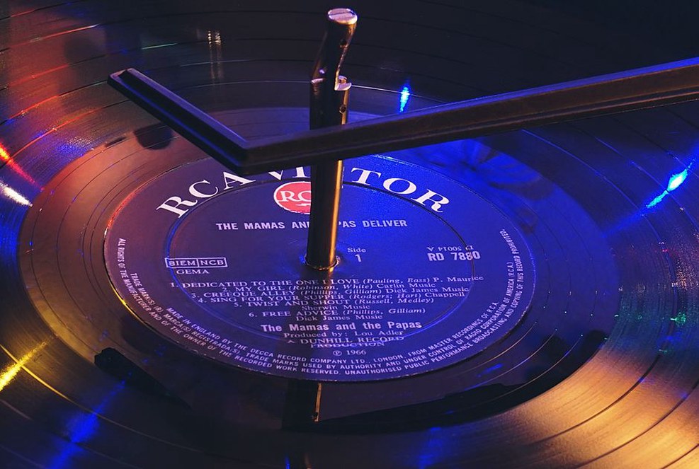 Wtyki RCA i przewody sygnałowe za zestawem stereo